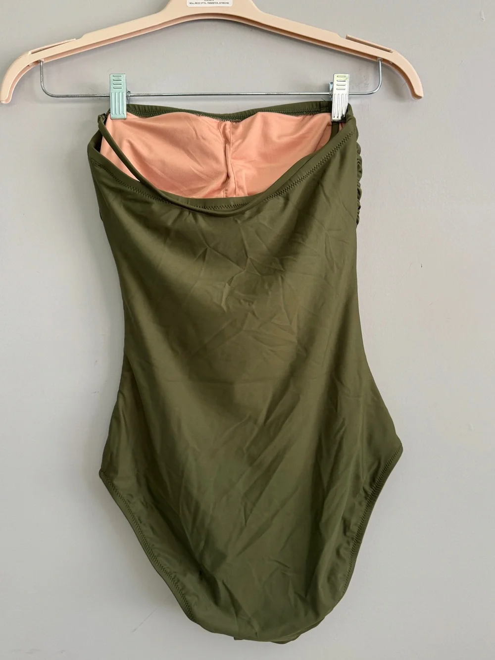 J.Crew Olive Green Ruched One-Piece Swimsuit - Picture 3 of 5